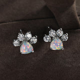 Fashion Cat Footprints Crystal Earrings For Women – Stylish Gifts — 15