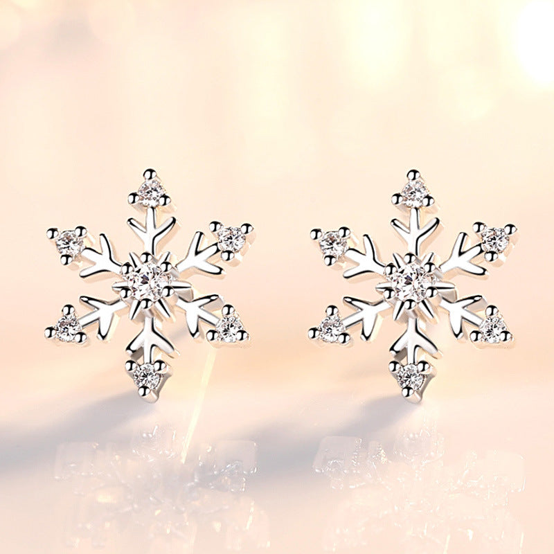 Fashion Personality Zircon Snowflake Earrings Women – Stylish Gifts — 1