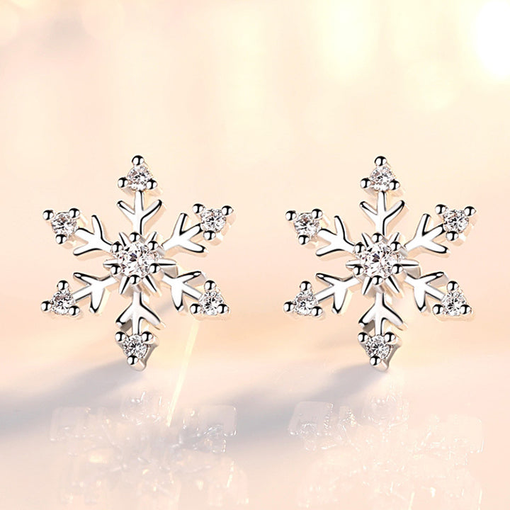 Fashion Personality Zircon Snowflake Earrings Women – Stylish Gifts — 1