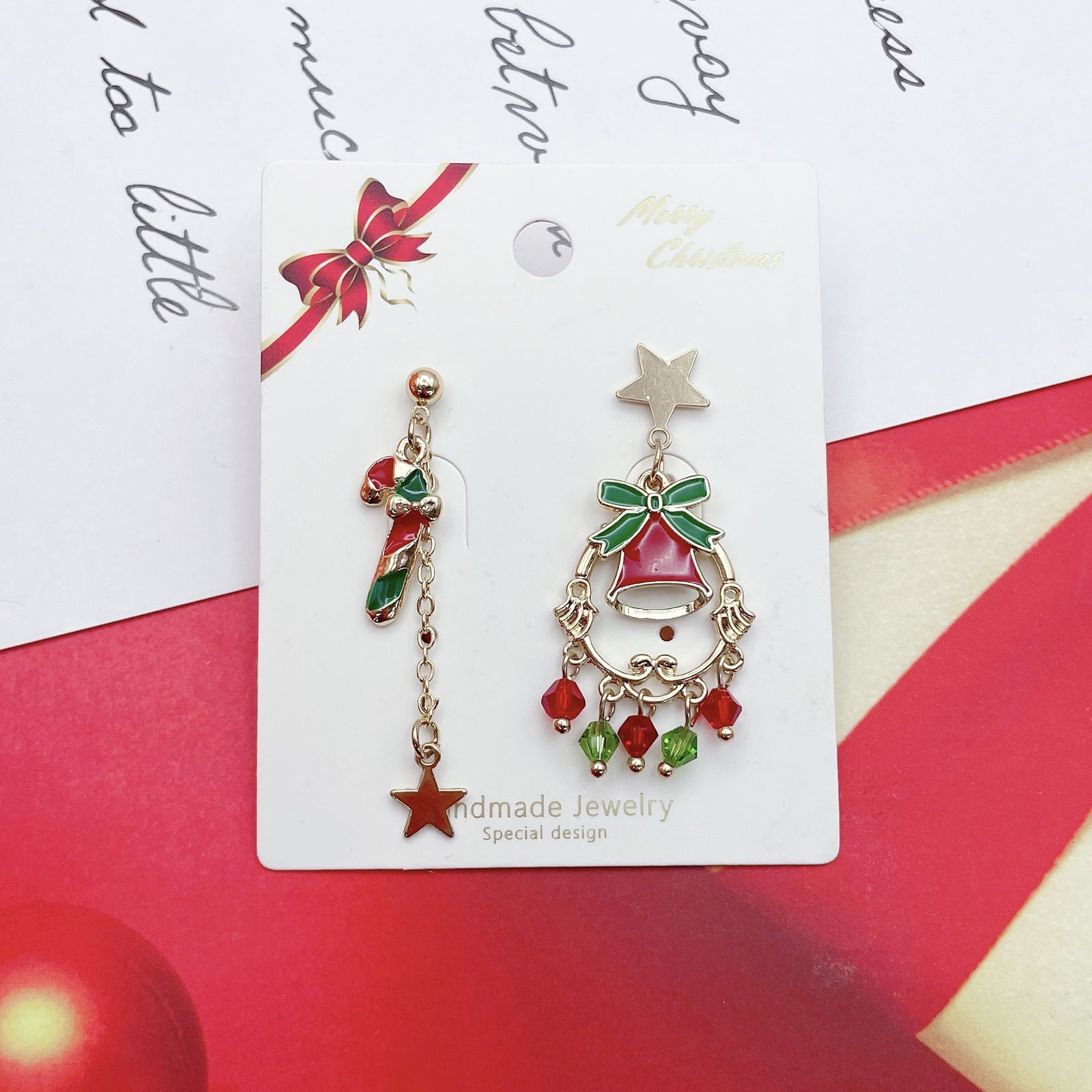 Christmas Gift Ear Rings Bell Garland Beaded Girl – Gifts for Kids — 1