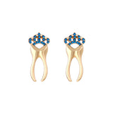 Fashion Simple Alloy Diamond Crown Tooth Stud Earrings – Stylish Gifts — 3