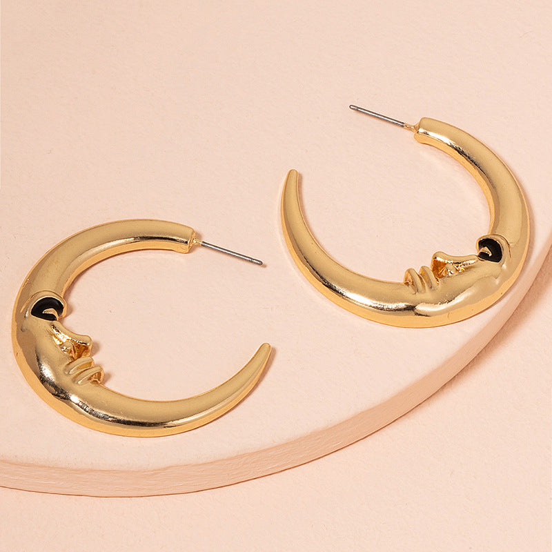 Fashion Retro Earrings Moon C Word – Stylish Gifts — 1