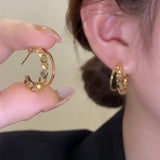 Niche Unique Double-row C- Shaped Earrings – Meaningful Gifts — 3