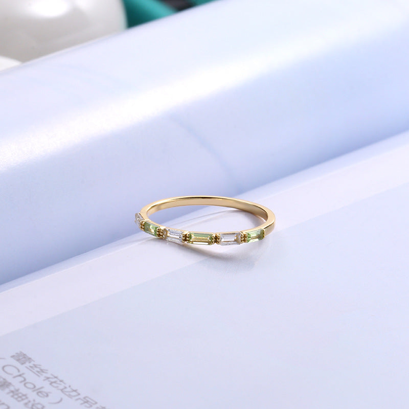 Versatile Rectangular Natural Crystal Overlay Ring – Gifts for Kids — 1