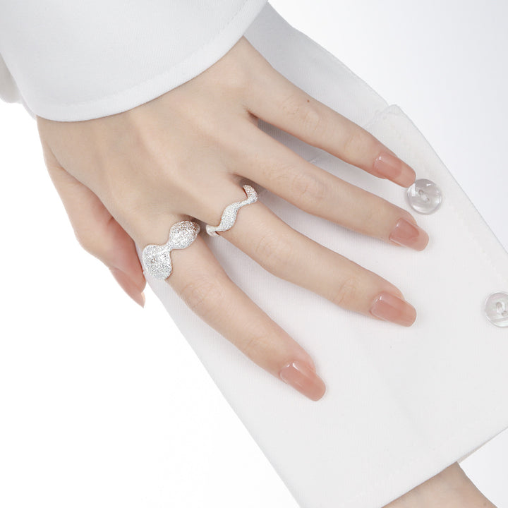 Geometric Round Frosted Ring Female Irregular Cold – Gifts for Her — 1