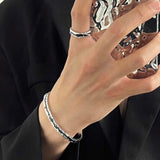 Dark Irregular Pleated Bracelet Ring Suit – Jewelry Gift Ideas — 4
