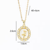 Retro White Shell Rose Necklace Copper Plated – Jewelry Gift Ideas — 5