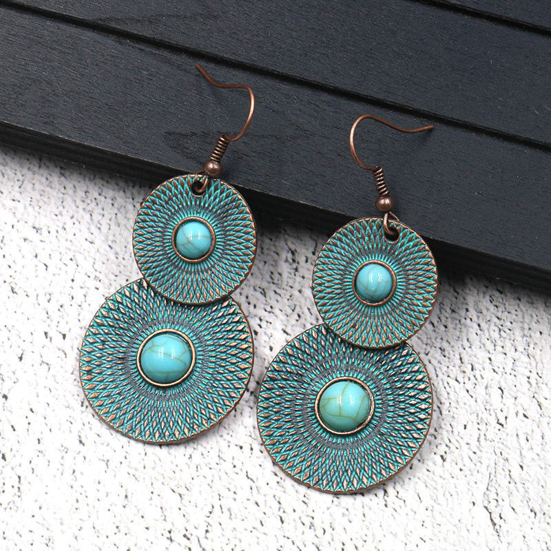 Vintage Double Layer Round Earrings – Unique Gift Ideas — 1