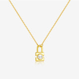 S925 Sterling Silver Small Lock Pendant Pearl – Jewelry Gift Ideas — 2