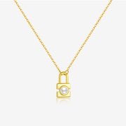 S925 Sterling Silver Small Lock Pendant Pearl – Jewelry Gift Ideas — 2