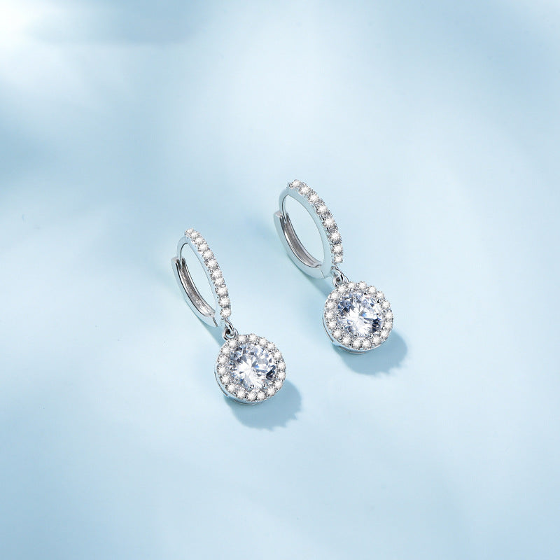 Fashion Sterling Silver Earrings Electroplated Round – Stylish Gifts — 1