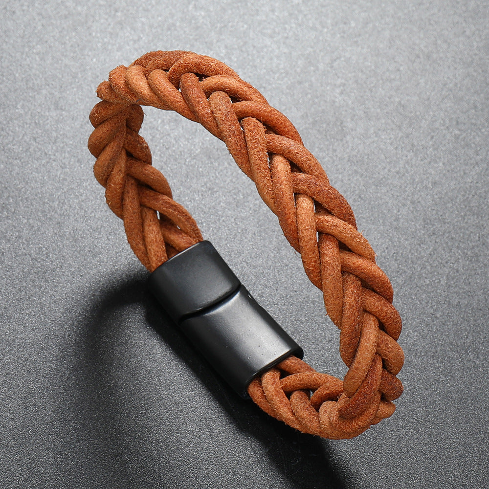 Simple Fashion Leather Cord Bracelet Men's Alloy – Stylish Gifts — 1