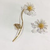 White Flower Bee Gold-plated Earrings – Everyday Gifts — 6