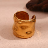 Minimalist Niche Stainless Steel 18K Gold Plated Wave – Birthday Gifts — 16