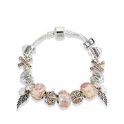 Fashion Orange Wing Pendant Beaded Bracelet – Jewelry Gift Ideas — 1