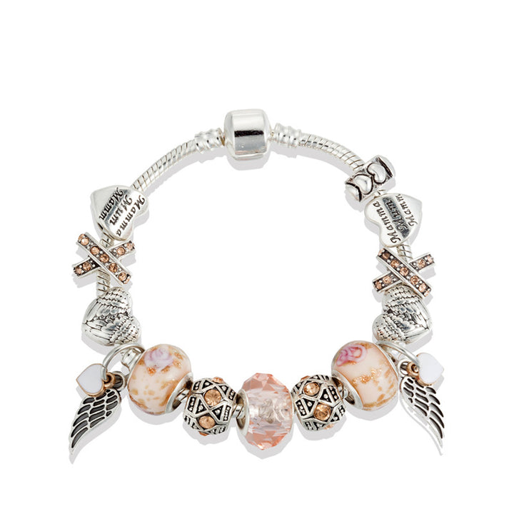 Fashion Orange Wing Pendant Beaded Bracelet – Jewelry Gift Ideas — 1