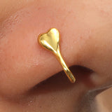 Zircon Nose Rings Metal U-Shaped Leaves Heart Nose – Everyday Gifts — 1