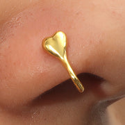 Zircon Nose Rings Metal U-Shaped Leaves Heart Nose – Everyday Gifts — 1