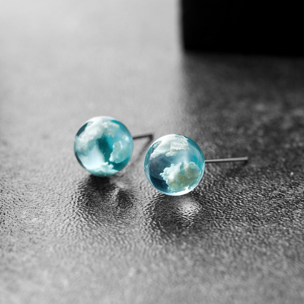 Transparent spherical resin earrings – Special Occasion Gifts — 1