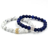 Natural pure white pine blue gold stone hand skewers – Stylish Gifts — 4
