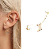 Chain Tassel Earrings Stud Ear Clips All In One – Unique Gift Ideas — 5