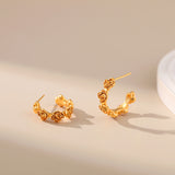 Rose Carved Retro Textured Earrings – Surprise Gifts — 8