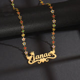 Drip Oil Flower Splice Necklace Fashion Stainless – Jewelry Gift Ideas — 5