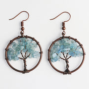 Crystal Gravel Bronze Wire Round Pendant Tree – Jewelry Gift Ideas — 16