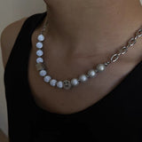 Reflective Pearl Patchwork With Diamond Pendant – Jewelry Gift Ideas — 4