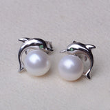 925 Silver Natural Pearl Stud Earrings – Surprise Gifts — 1