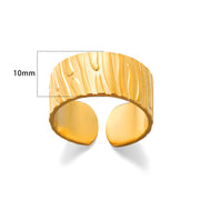 Stainless Steel Oil Pressure Ring Irregular Wide – Stylish Gifts — 4