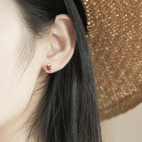 S925 Sterling Silver Earrings Female Natural Garnet – Gifts for Her — 4