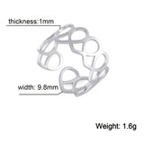 Stainless Steel Color Cute Kitten Solid Ring – Cat Lover Gifts — 7