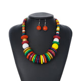 Wood Sequin Geometry Ornament Necklace – Jewelry Gift Ideas — 1