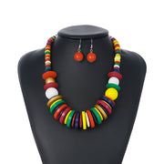 Wood Sequin Geometry Ornament Necklace – Jewelry Gift Ideas — 1