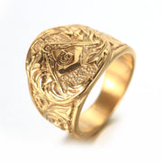 Men's Ring Vintage Masonic Titanium Steel Ring – Gifts for Him — 1