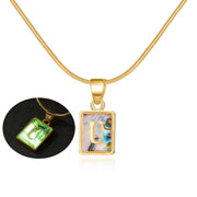 26 Letter Square Necklace Colorful Shell Luminous – Jewelry Gift Ideas — 17