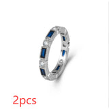 Fashion Inlaid Blue Crystal Small Ring – Stylish Gifts — 5