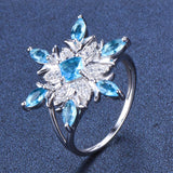 Fashion Blue Star Zircon Flower Rings – Stylish Gifts — 3