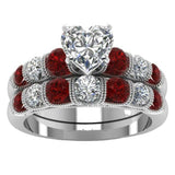 Statement Fashion Set Ring With Heart Shaped Diamonds – Stylish Gifts — 1