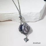 Natural Amethyst White Crystal Ball Pendant Love – Jewelry Gift Ideas — 14