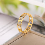 Stainless Steel Hollow Ring Heart-shaped Geometric – Stylish Gifts — 9