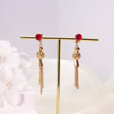 Gold-plated Diamond Tassel Earrings Eardrops – Jewelry Gift Ideas — 1