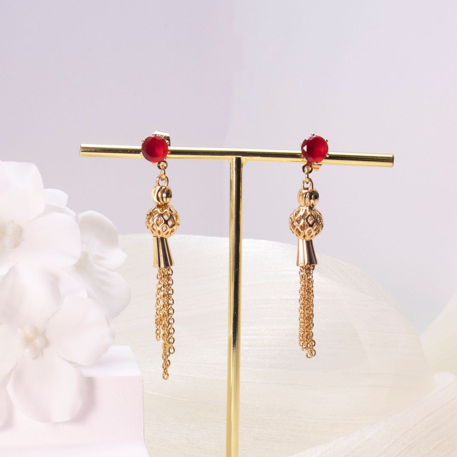 Gold-plated Diamond Tassel Earrings Eardrops – Jewelry Gift Ideas — 1