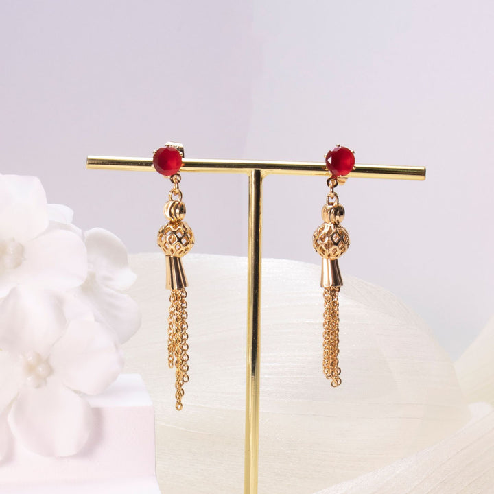 Gold-plated Diamond Tassel Earrings Eardrops – Jewelry Gift Ideas — 1