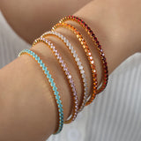 Colorful Zircon Stretch Bracelet Titanium Steel – Jewelry Gift Ideas — 16