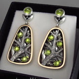 Natural Beautiful Moonstone Big Tree Shape Earrings – Gifts for Her — 1