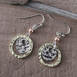 Retro Simplicity Coin Ring Overlapping Two-tone Earrings – Gift Ideas — 3