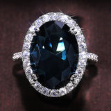 Elegant Ladies Egg Shape Peacock Blue Zircon Ring – Gift Ideas — 4