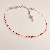 Blood Drop Bracelet Stainless Steel Cross Pendant – Jewelry Gift Ideas — 2